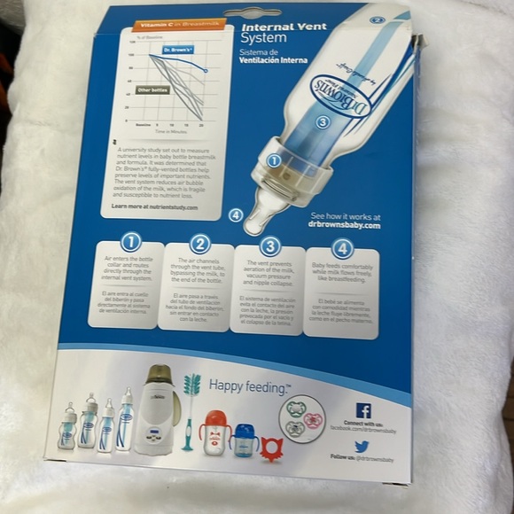 Dr.Brown natural flow 3 pack 8 oz bottles new in box blue - Picture 4 of 9